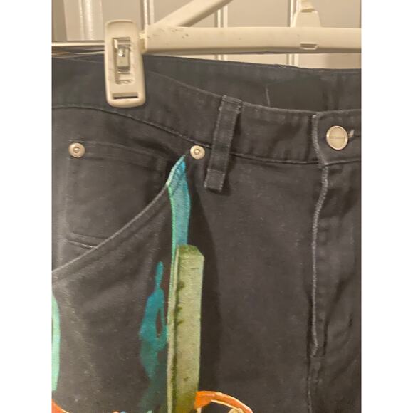 Air Jordan Shot Challenge Print Black Denim Straight Leg Jeans 30x28 - Picture 4 of 11